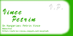 vince petrin business card
